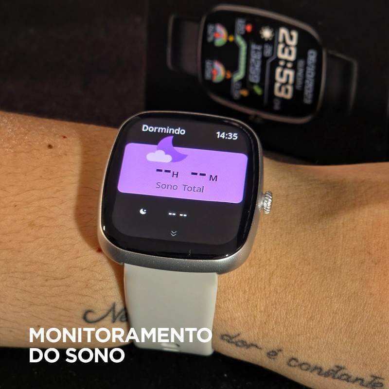 Smartwatch Wearzone EASY 45mm Tela 1,83” TFT, Ligações, Monitoramento e 1 ATM