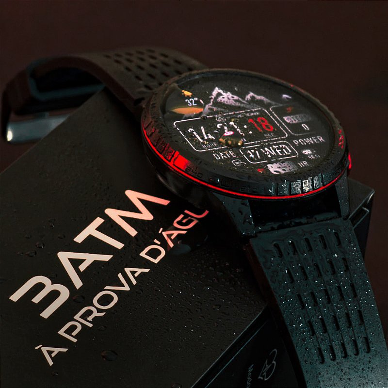 Smartwatch Wearzone KRON AMOLED com GPS Integrado, Chamadas Bluetooth, 3 ATM e Pulseira de Silicone