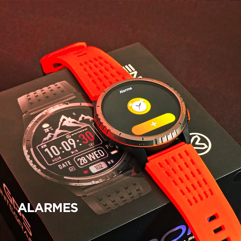 Smartwatch Wearzone KRON AMOLED com GPS Integrado, Chamadas Bluetooth, 3 ATM e Pulseira de Silicone