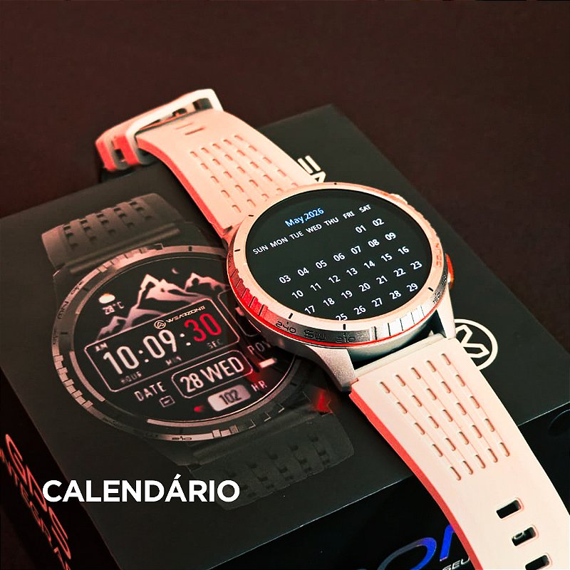 Smartwatch Wearzone KRON AMOLED com GPS Integrado, Chamadas Bluetooth, 3 ATM e Pulseira de Silicone