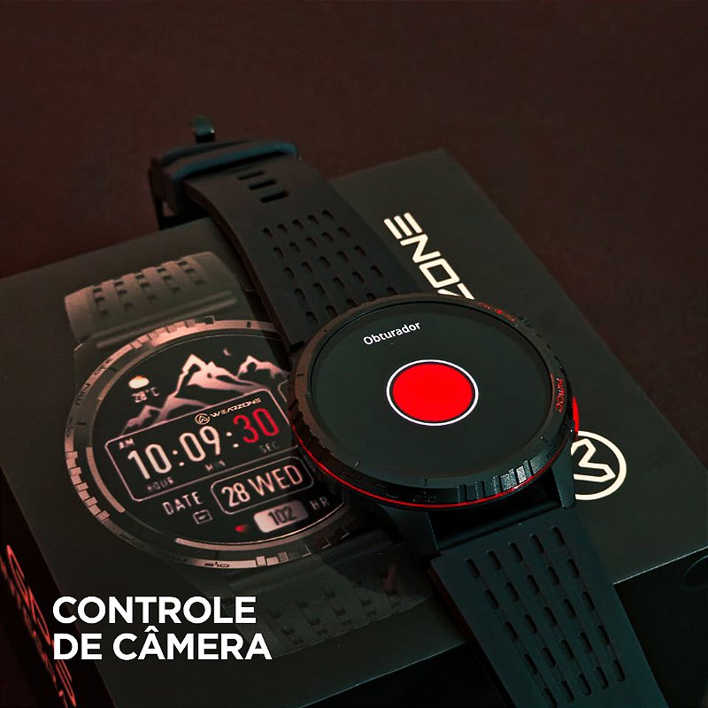 Smartwatch Wearzone KRON AMOLED com GPS Integrado, Chamadas Bluetooth, 3 ATM e Pulseira de Silicone