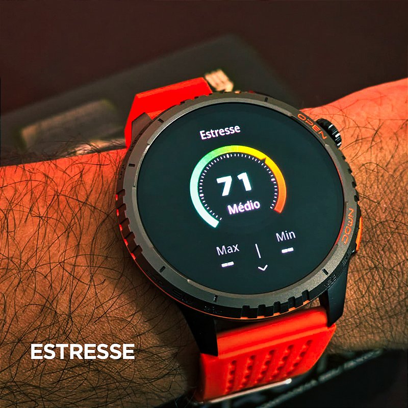 Smartwatch Wearzone KRON AMOLED com GPS Integrado, Chamadas Bluetooth, 3 ATM e Pulseira de Silicone