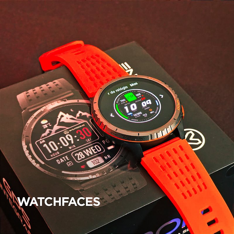 Smartwatch Wearzone KRON AMOLED com GPS Integrado, Chamadas Bluetooth, 3 ATM e Pulseira de Silicone