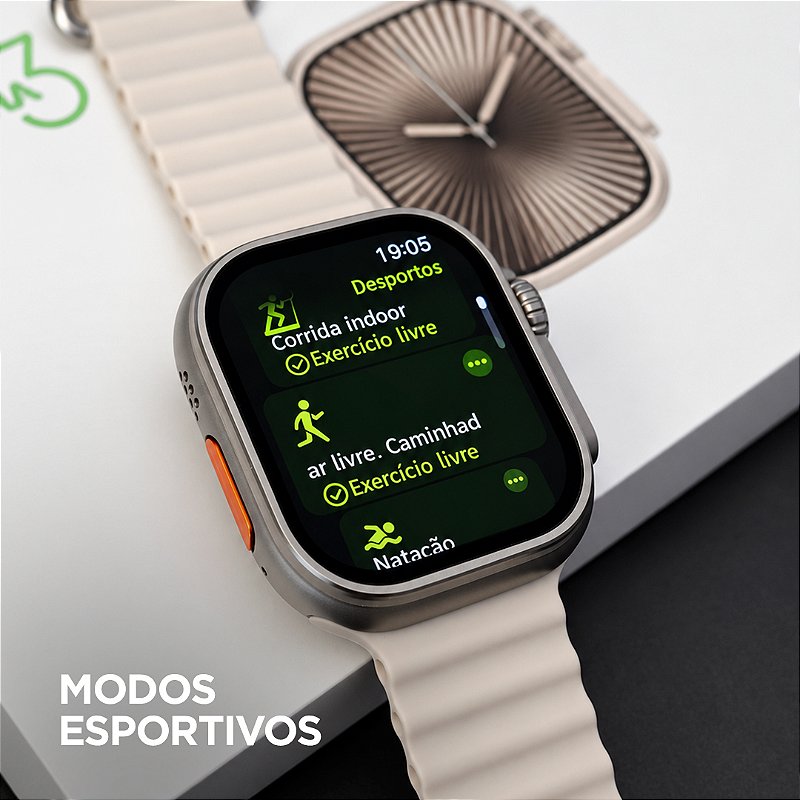Smartwatch Microwear Ultra U3W 49mm Tela HD 2,2”, 1GB de Memória, WhatsApp por Voz e IP68