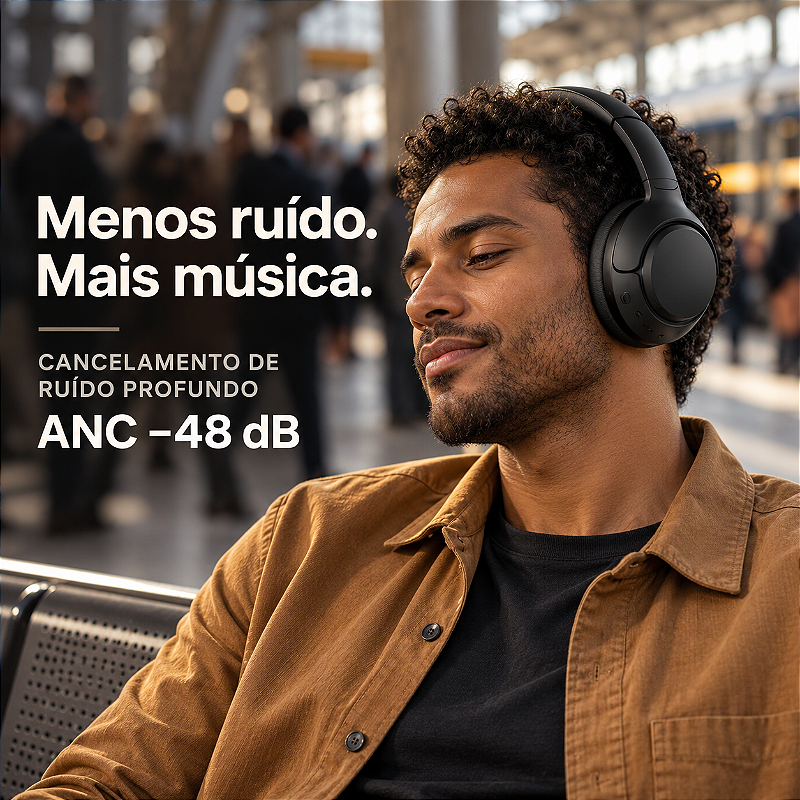 WEARZONE WZ08 | ANC -43 dB | SOM IMERSIVO | BLUETOOTH 5.4 | ATÉ 60 HORAS