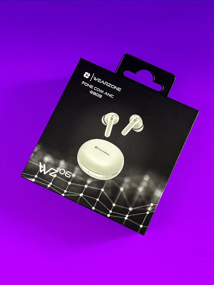 Fone bluetooth TWS WZ06 Cancelamento de Ruído ANC ENC Multi-point