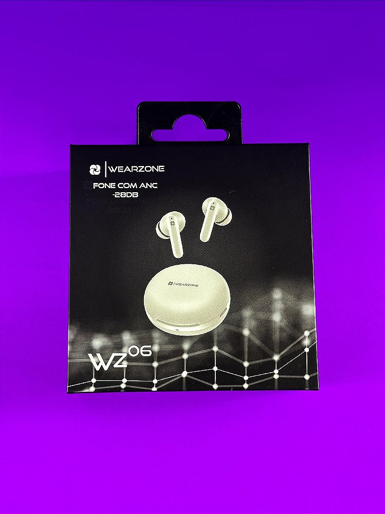 Fone bluetooth TWS WZ06 Cancelamento de Ruído ANC ENC Multi-point