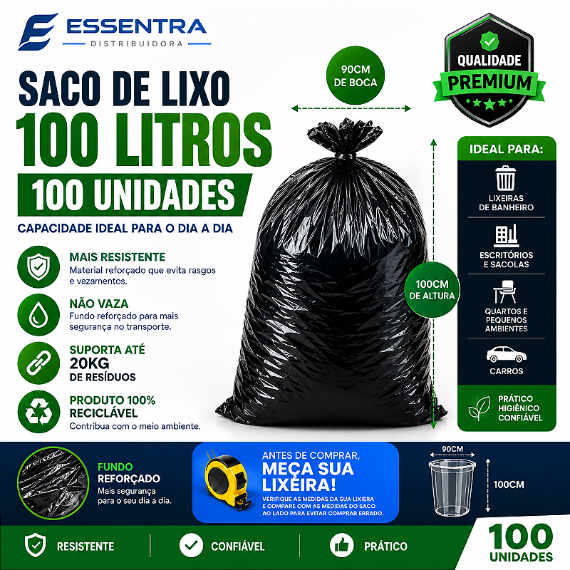 Saco para Lixo 100 Litros