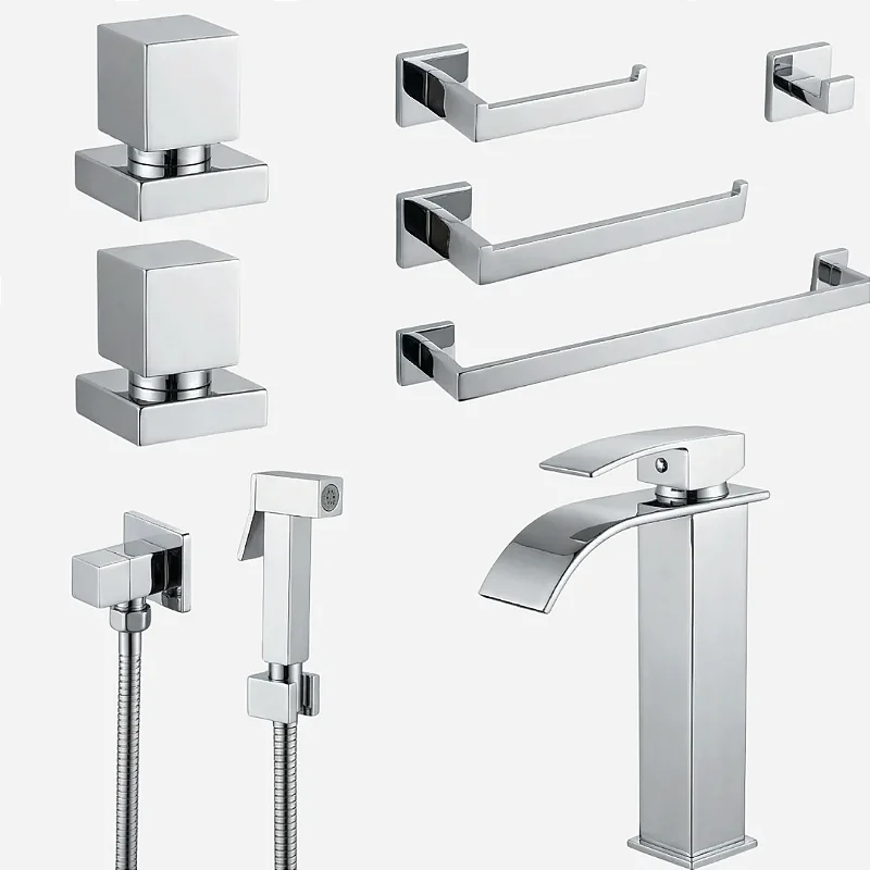 Hidrica Kit Acessórios Banheiro 5 Peças Inox