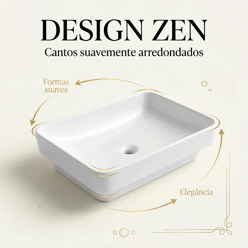 Hídrica Cuba de Banheiro Zen Semi-Encaixe 50x38