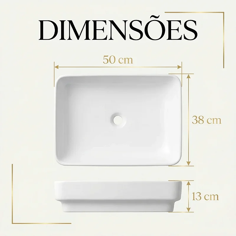 Hídrica Cuba de Banheiro Zen Semi-Encaixe 50x38