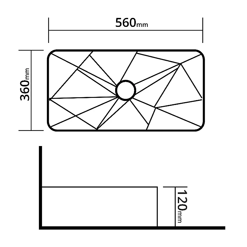Cuba de Apoio Hídrica Metais Retangular Diamond 56x36
