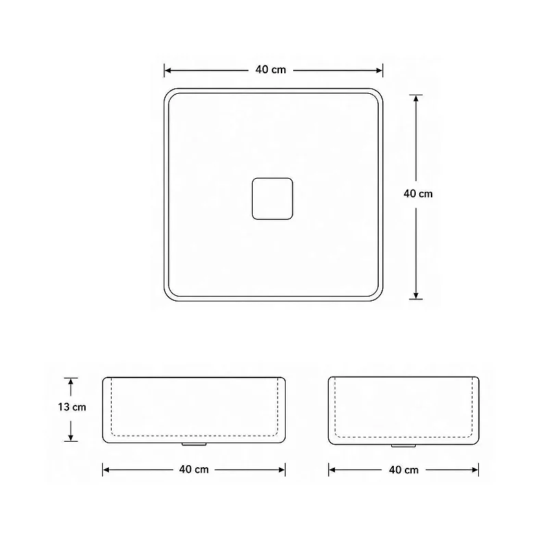 Hídrica Metais Cuba de Apoio Belagio 40x39cm Branco