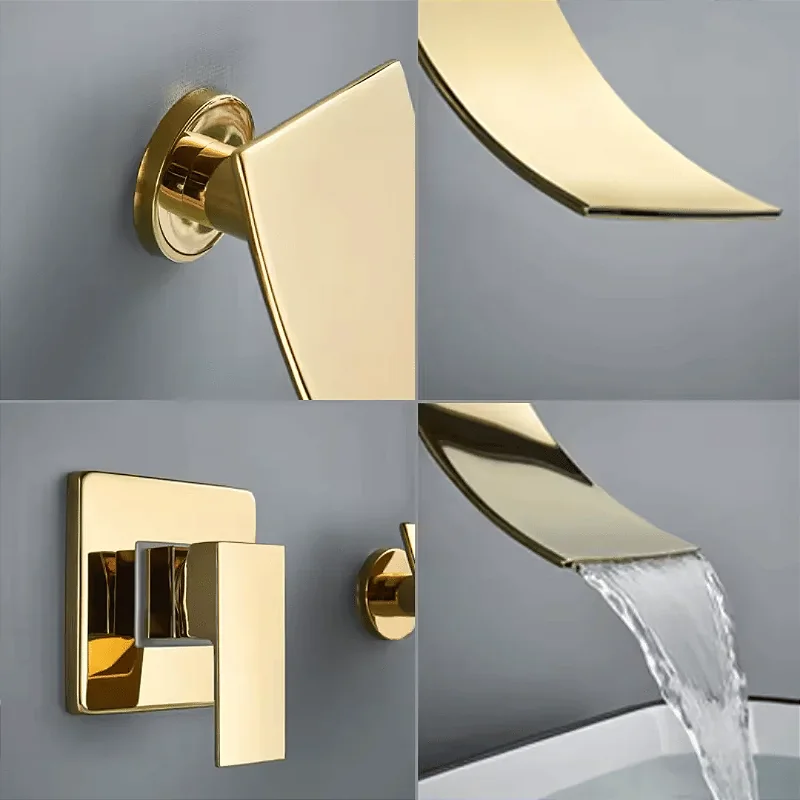 Hídrica Torneira Monocomando de Parede Cascata Gold