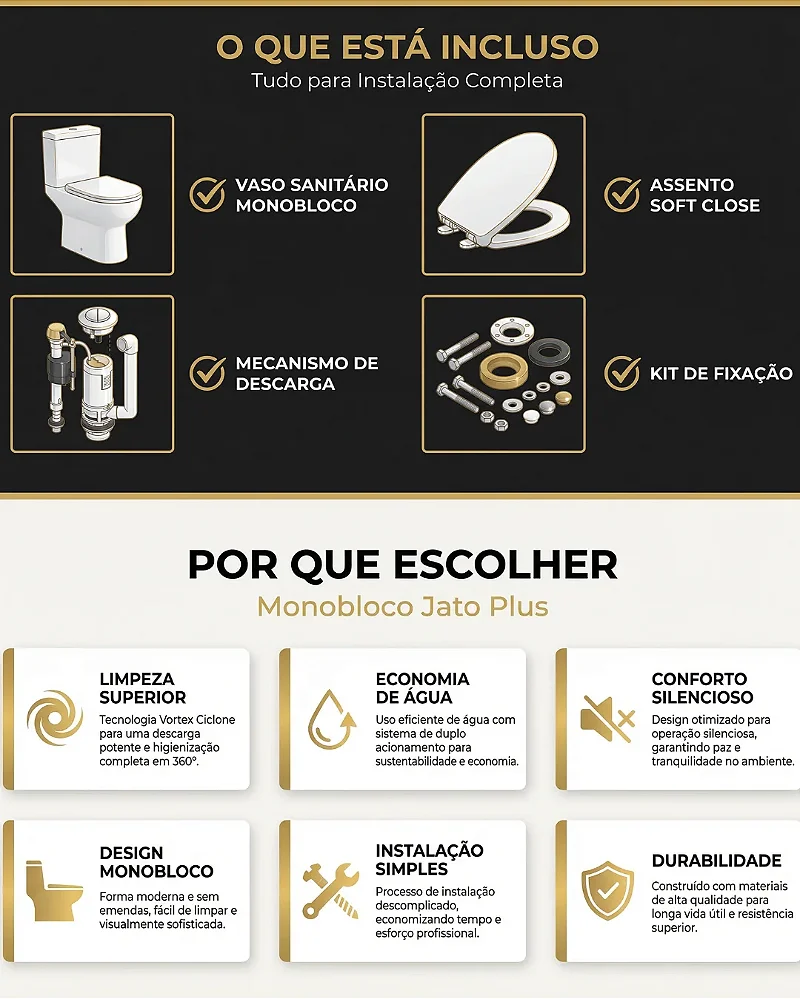 Vaso Sanitário Hídrica Monobloco Linea Jato Plus