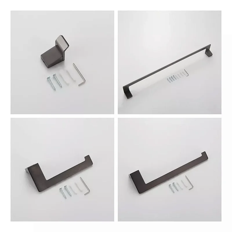 Hídrica Metais Kit Penduradores Minimal 4 Peças Graffite