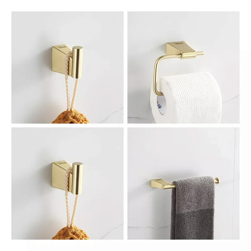 Hidrica Metais Kit Penduradores Minimal Dourado 4 Peças