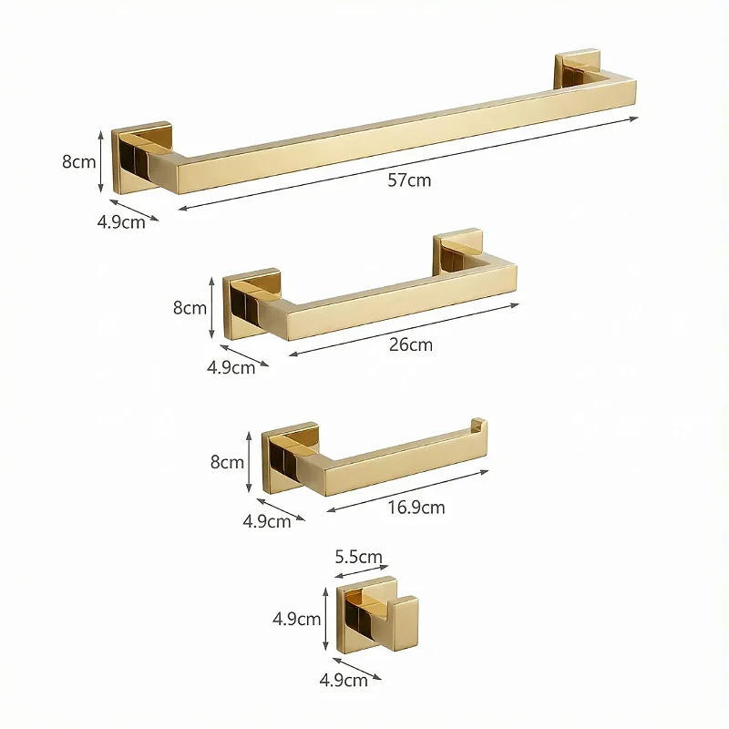 Hídrica Metais Kit Acessórios Banheiro Vienna Aço Inox 304