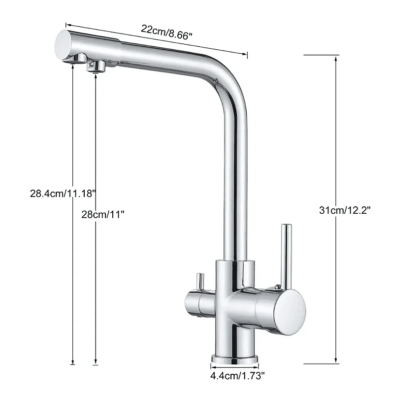 Hídrica Torneira Gourmet Giratória Para Filtro Inox 304