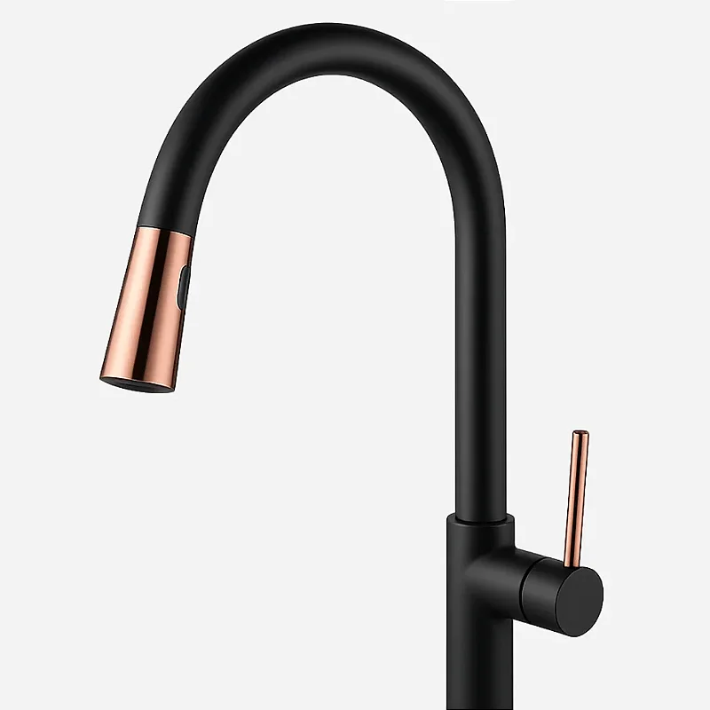 Hídrica Metais Torneira Gourmet Black Rosé Sensor Touch