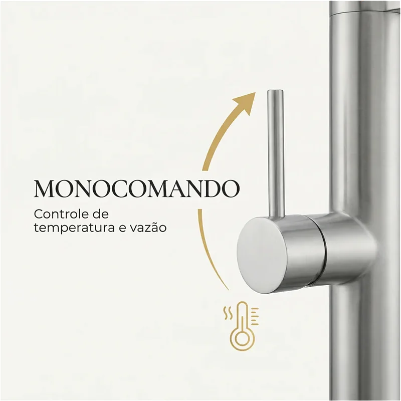 Hídrica Metais Torneira Gourmet New Slim Monocomando Filtro