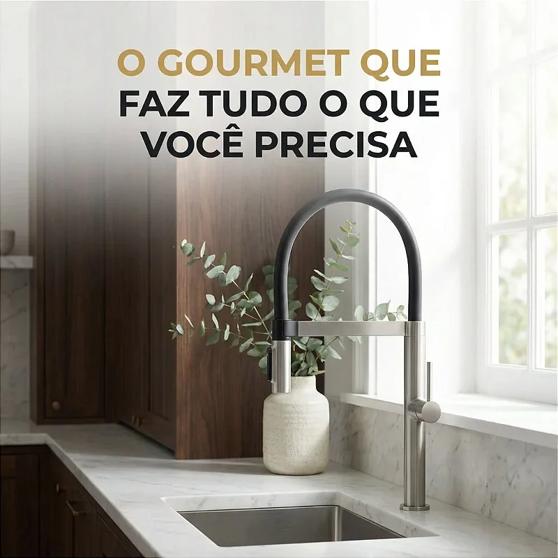 Hídrica Metais Torneira Gourmet New Slim Monocomando Filtro