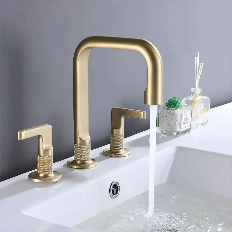 Lexxa Bagno Misturador Duplo Comando Fillet Ouro Escovado