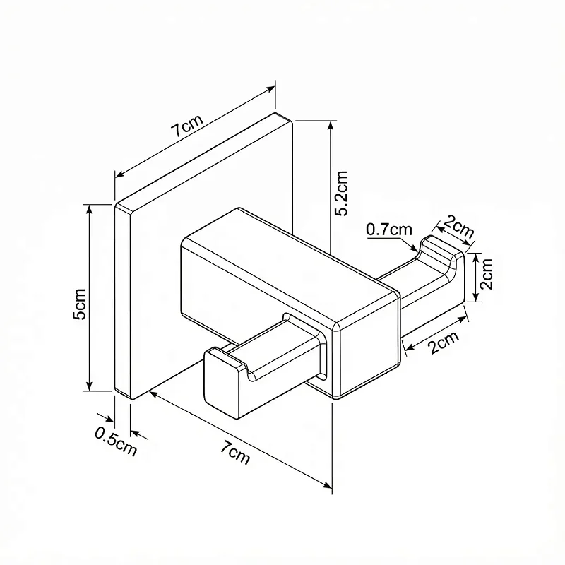 Hídrica Cabide Duplo Square Inox 304