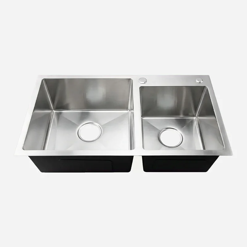 Hídrica Metais Cuba Dupla Square 78x43 Inox 304 Escovada