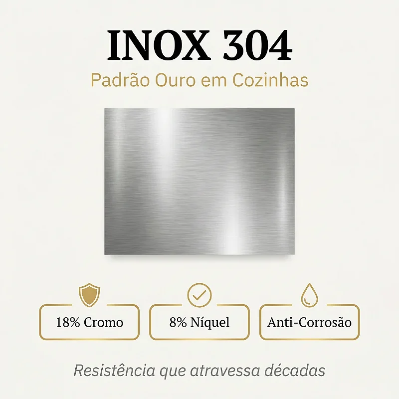 Hídrica Metais Cuba Gourmet Artisan 78x45 Inox 304