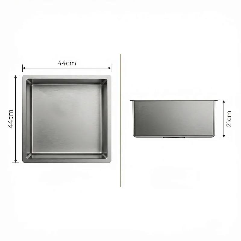 Hídrica Metais Cuba Gourmet Square 44x44 Inox 304