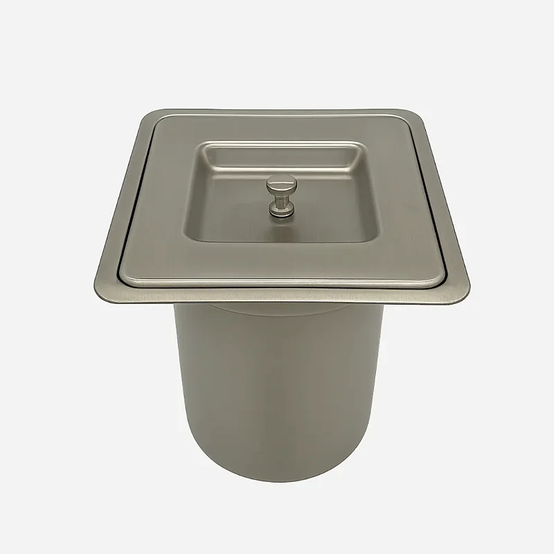 Hídrica Metais Lixeira de Embutir Quadrada Lux 5L Inox 304