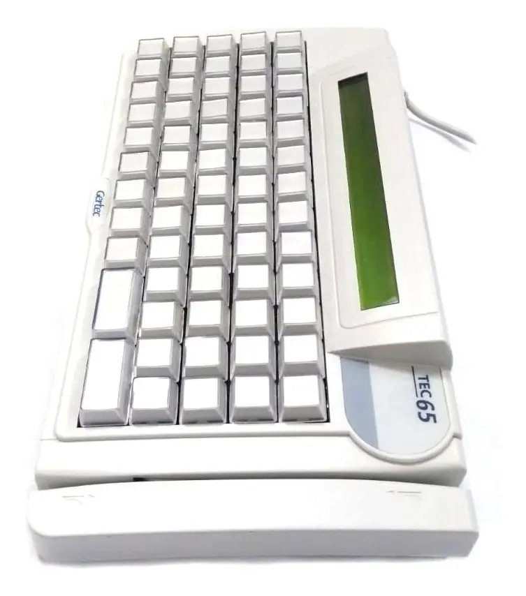 Teclado Programável Gertec TEC-E 65-A PS/2 V2 com Display (Seminovo)