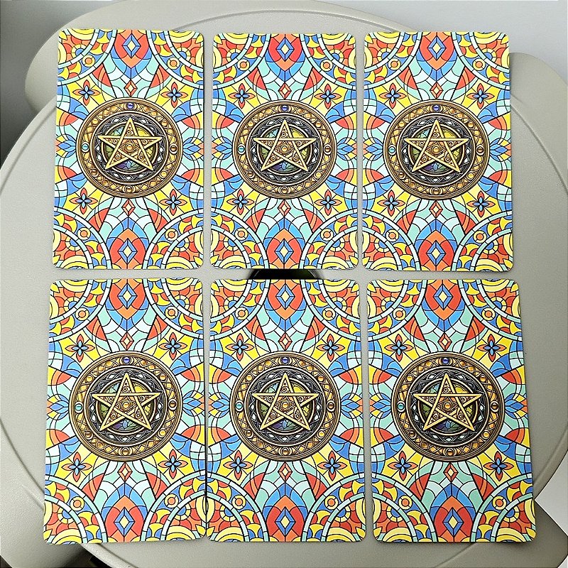 Cartão de tarô completo 10.3*6cm conjunto de vitral inspirado piloto waite smith