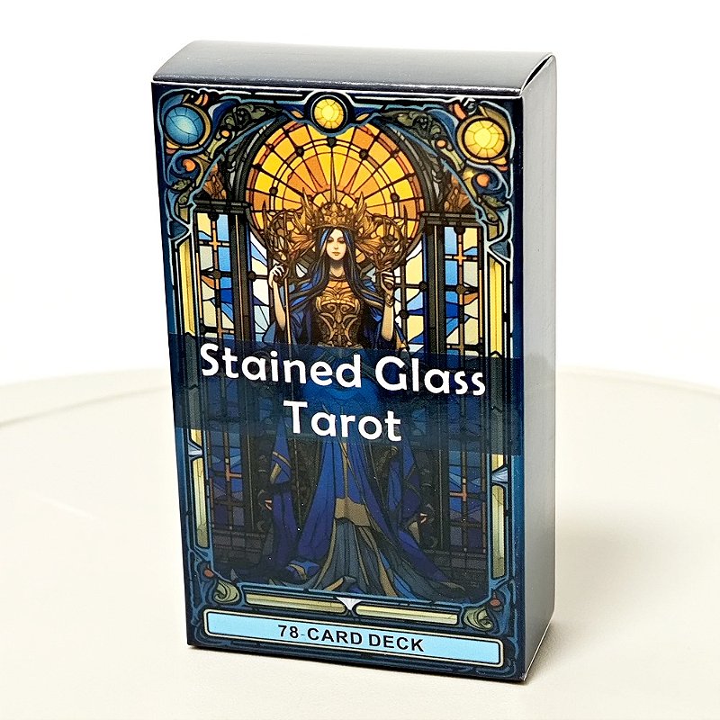 Cartão de tarô completo 10.3*6cm conjunto de vitral inspirado piloto waite smith