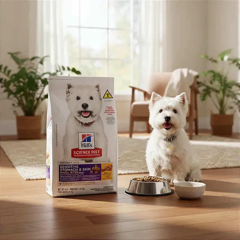 Ração Hill's Science Diet Pedaços Pequenos Pele Sensível para Cães Adultos 1,81 Kg