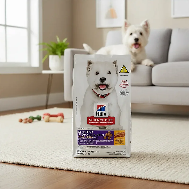Ração Hill's Science Diet Pedaços Pequenos Pele Sensível para Cães Adultos 1,81 Kg