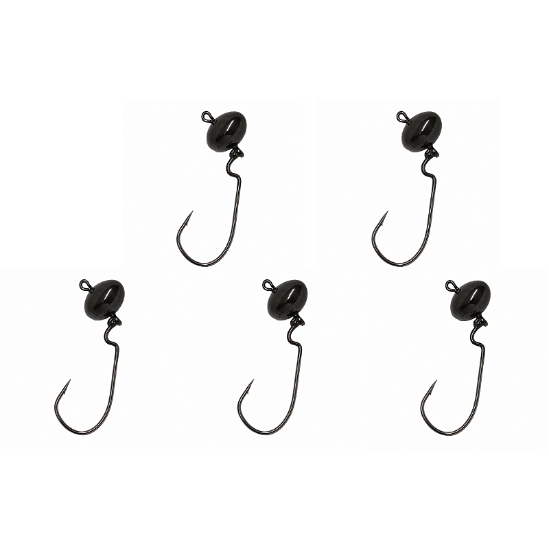 CHUMBADA ANZOL JIG HEAD OFFSET ART FOOTBALL 3/0 20G PRETO 5UN
