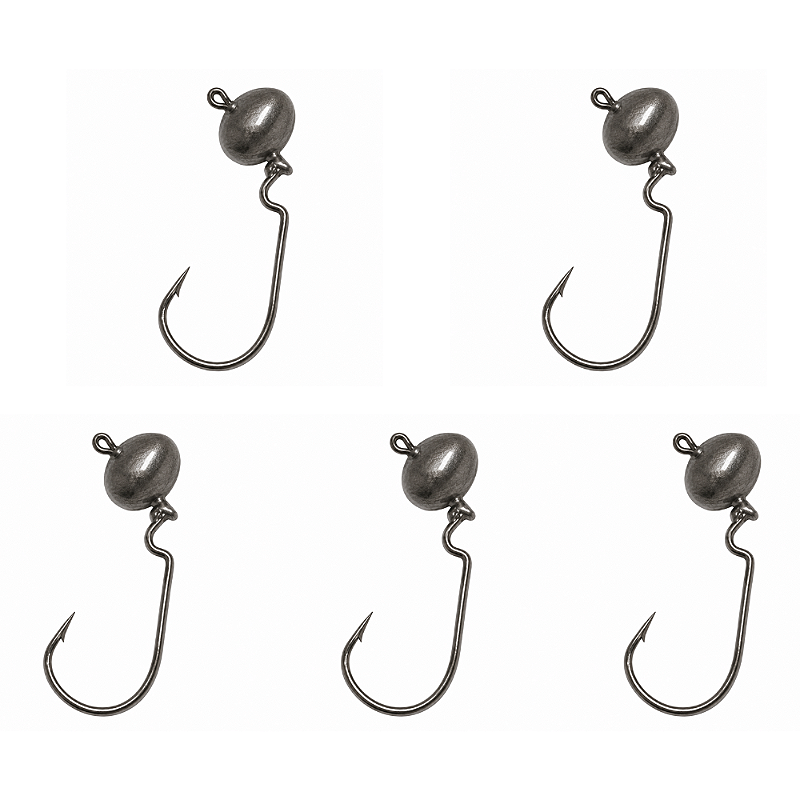 CHUMBADA ANZOL JIG HEAD OFFSET FOOTBALL 2/0 16G NATURAL 5UN