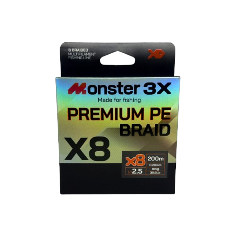 MONSTER 3X LINHA MULTI X8 PREMIUM 2.5 26mm 18kg 39.6lbs 200M