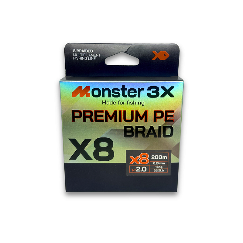 MONSTER 3X LINHA MULTI X8 PREMIUM 2 24mm 16kg 35.2lbs 200M