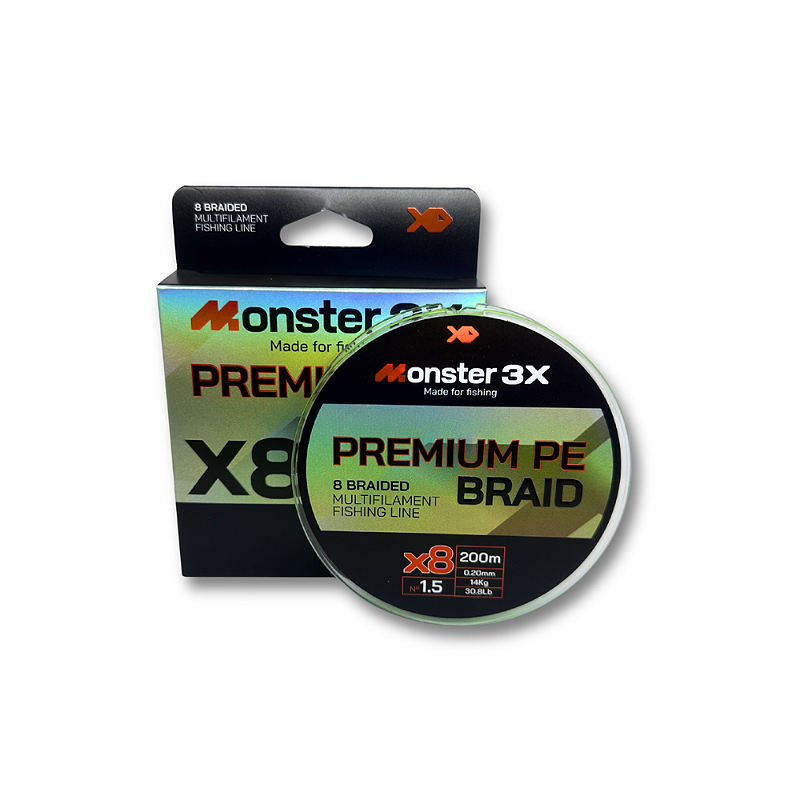 MONSTER 3X LINHA MULTI X8 PREMIUM 1.5 20mm 14kg 30.8lbs 200M