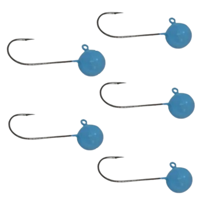 KIT CHUMBADA ANZOL JIG HEAD 3 90° FACETADA 12G AZUL BEBE 5UN