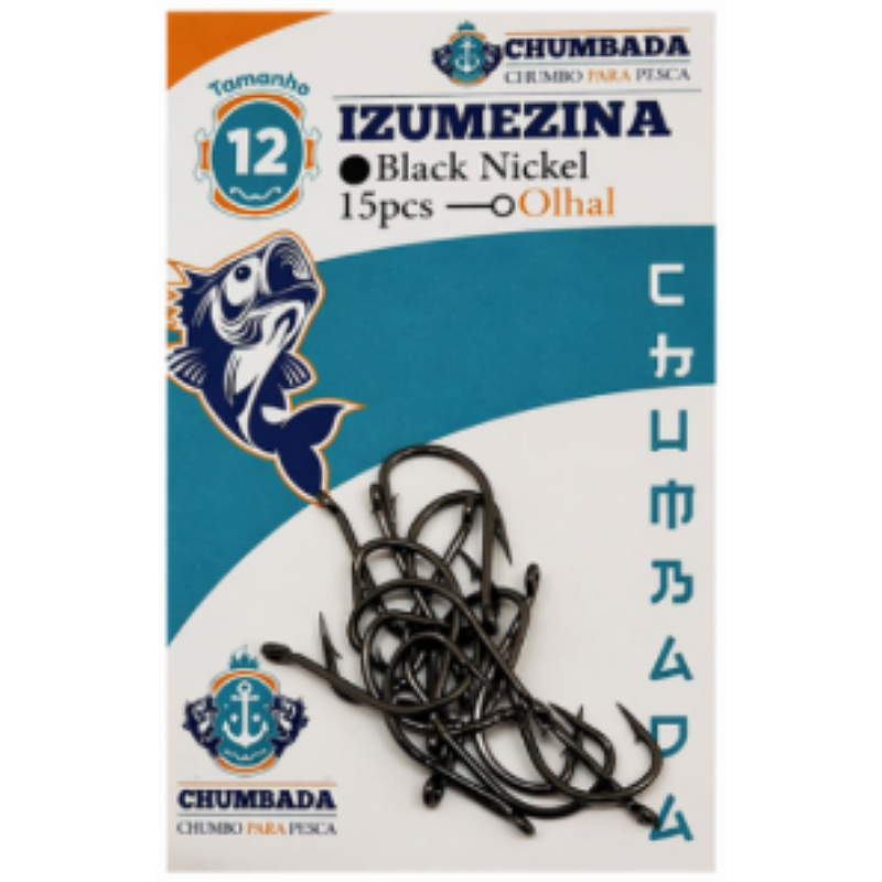 CHUMBADA ANZOL IZUMEZINA OLHAL 15UN TAMANHO 12 PRETO