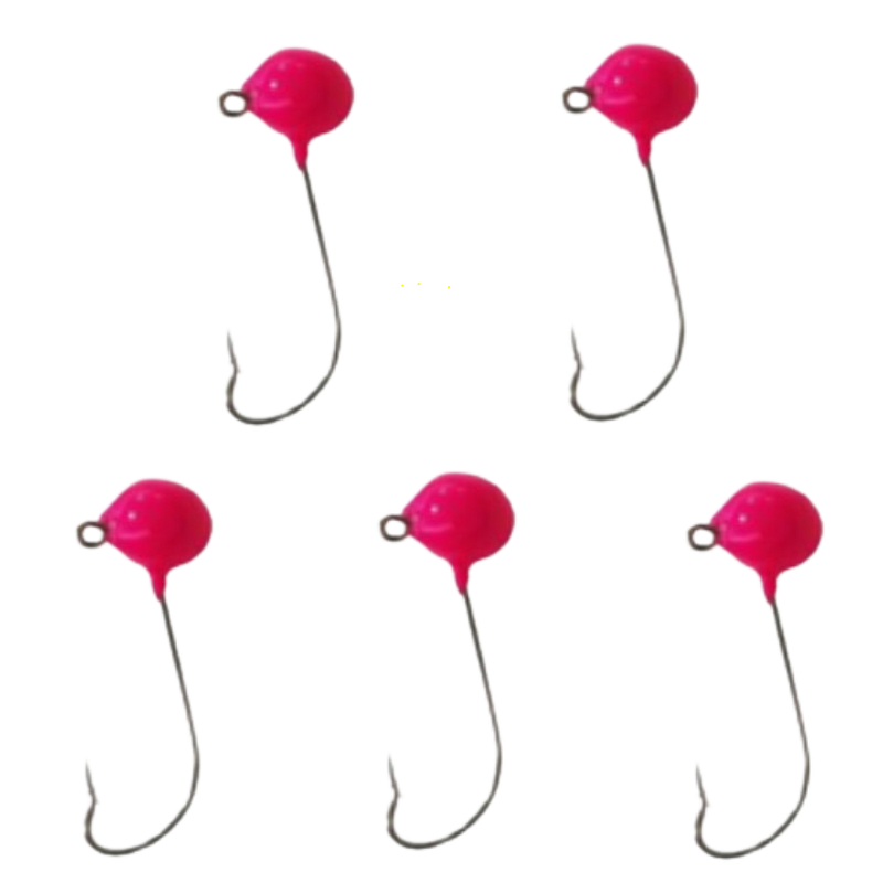 KIT CHUMBADA ANZOL JIG HEAD 1/0 90° FACETADA 5G ROSA 5UN