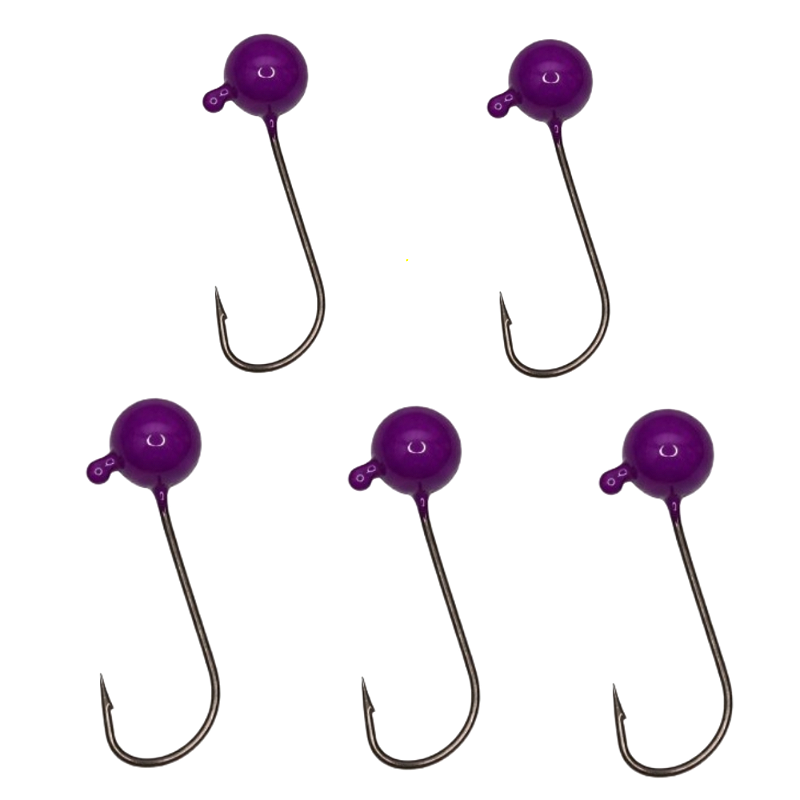 KIT CHUMBADA ANZOL JIG HEAD 1/0 90° FACETADA 10G VIOLETA 5UN