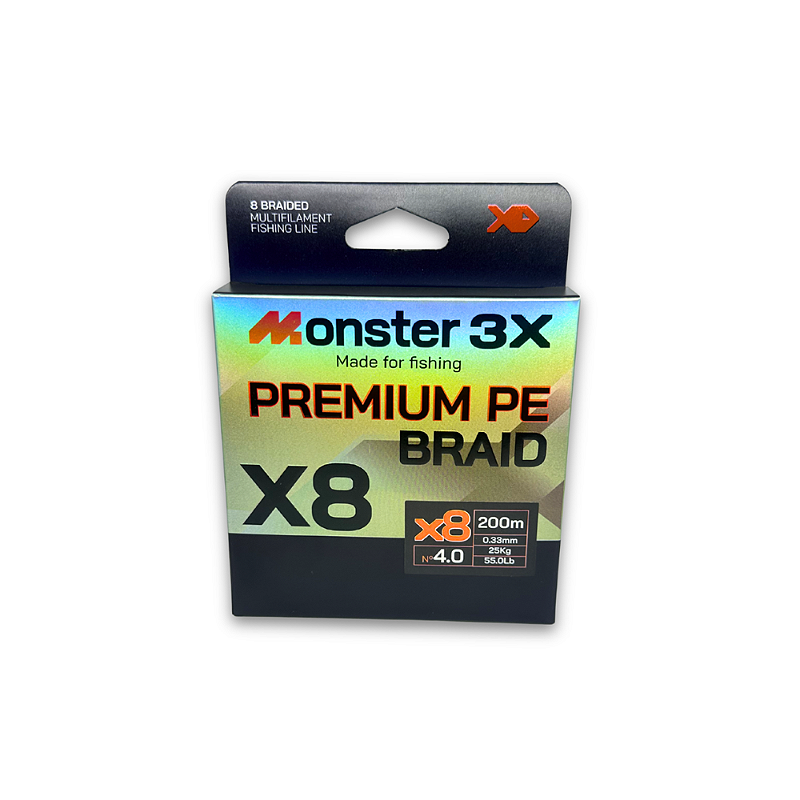 MONSTER 3X LINHA MULTI X8 PREMIUM 4  33mm 25kg 55lb 200M