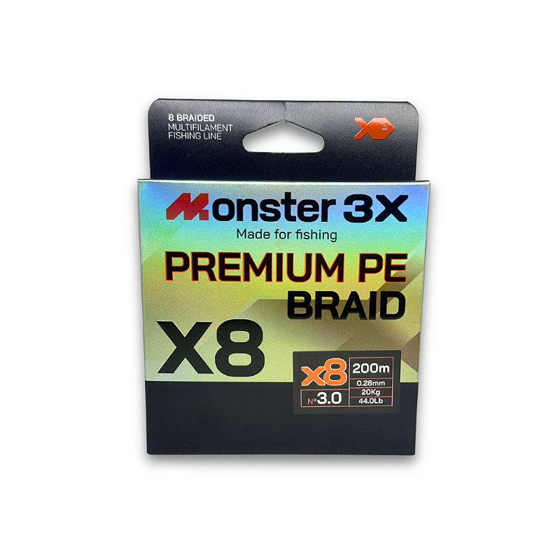 MONSTER 3X LINHA MULTI X8 PREMIUM 3 28mm 20kg 44.0lbs 200M