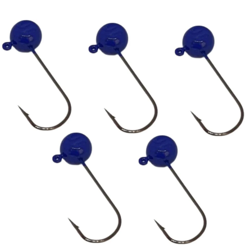 KIT 5 UN CHUMBADA ANZOL JIG HEAD 3/0 60º ESFÉRICO 30G AZUL BIC