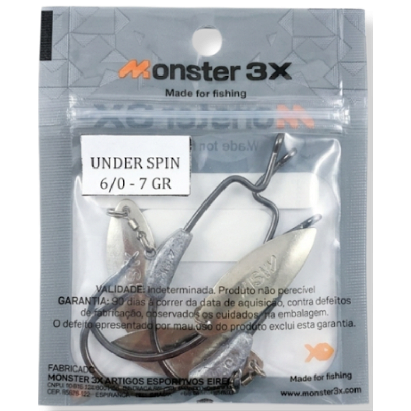 MONSTER 3X ANZOL OFFSET LASTREADO UNDER SPIN PRO 6/0 7G 3UN